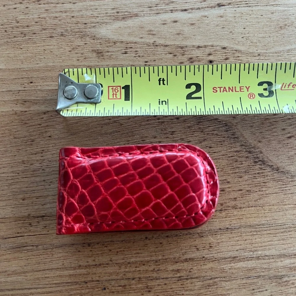 Genuine Alligator Red Magnetic Money Clip